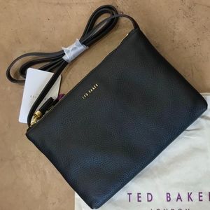NWT Ted Baker black leather crossbody bag